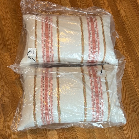 Anthropologie Terrain Thayer Stripe Pillows Pair NWT - Picture 4 of 10
